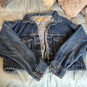 Pilcro cropped jean jacket, medium wash